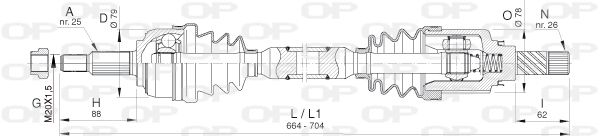 OPEN PARTS Vetoakseli DRS6400.00